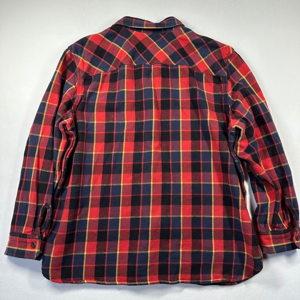 American Eagle Buffalo Plaid Flannel Shirt XL-XXL Lumberjack Bright Shacket Red - Picture 3 of 9
